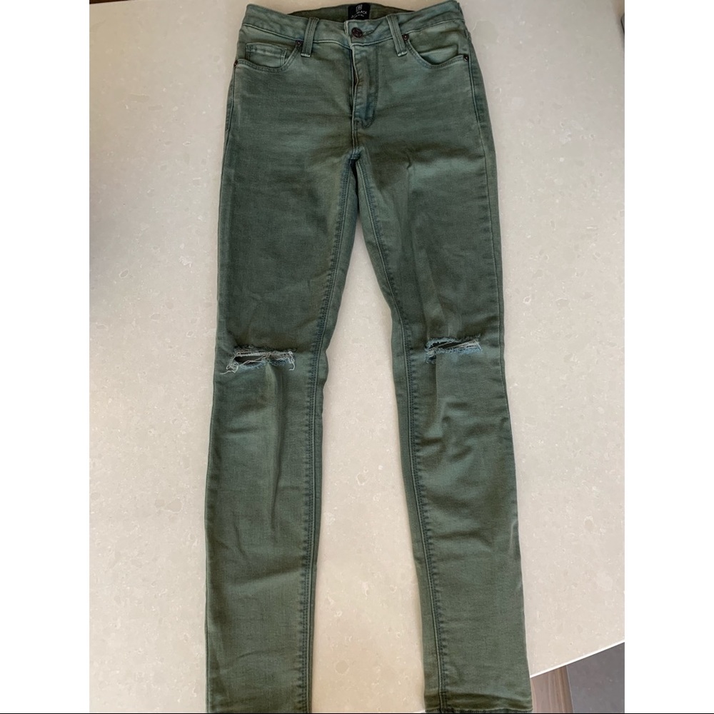 Women’s Just Black - Green Skinny Jeans